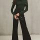 Faux Leather High Waist Flare Pants