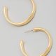 Flat Wide Metallic Hoop Earrings